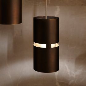 LUZ OCULTA METAL Cylindrical pendant light in brass or bronze