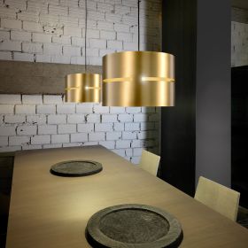 LUZ OCULTA METAL Cylindrical pendant light in brass or bronze Oberflche Messing am Beispiel 38cm.