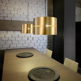 LUZ OCULTA METAL Cylindrical pendant light in brass or bronze