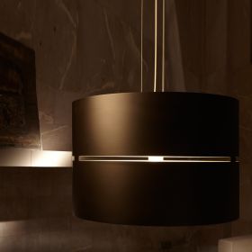 LUZ OCULTA METAL Cylindrical pendant light in brass or bronze Design Pendelleuchte aus Metallzylinder.