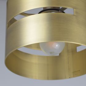 LUZ OCULTA METAL Cylindrical pendant light in brass or bronze Goldfarben glnzende Messingoberflche der Leuchte.