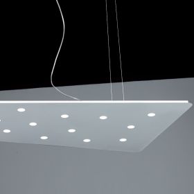 FURIO Groe Hngelampe mit LED Punkten Groe Metallplatte mit LED Lichtquellen zur homogenen Beleuchtung von Arbeitsflchen.