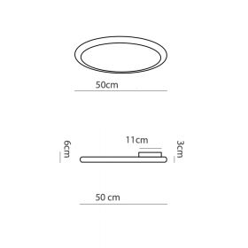 BILANCELLA Flache, runde LED Deckenleuchte Abmessung der LED Deckenleuchte.
