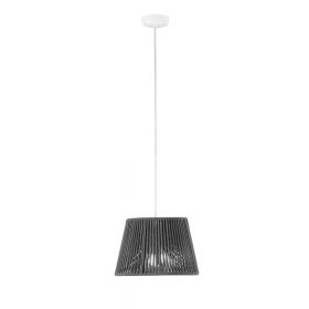 CONGA trapezoidal pendant light from Spain Kleine Pendellampe mit Kordel-Schirm in Grau.