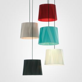 DRESS S pendant light with satin shade