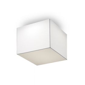 MONOBLOQUE Square ceiling light with white fabric cover