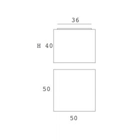 MONOBLOQUE Groe Deckenleuchte kubisch Abmessungen der minimalistischen Leuchte.