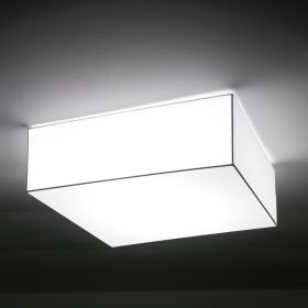 MONOBLOQUE Rectangular ceiling light with white fabric cover