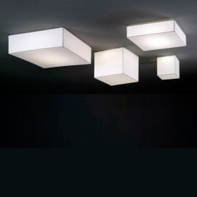 MONOBLOQUE Rectangular ceiling light with white fabric cover