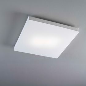 MONOBLOQUE Groe, flache LED Deckenleuchte mit weier Stoffbespannung