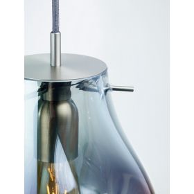 SOAP Irisierende Glas-Pendelleuchte Hochwertige Edelstahl-Aufhngung mit Textilkabel.