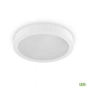 IDA LED Round, flat ceiling light made of ceramic