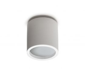 PILASTRO Deckenspot aus keramischen Material Kleiner, runder Deckenspot aus matt-weier Keramik.