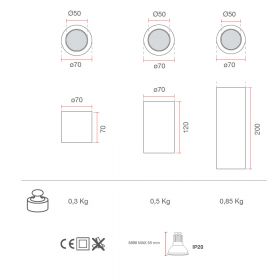 HUG TOP Deckenspot aus keramischen Material