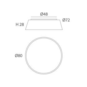 DRUM Large round ceiling light Abmessungen der groen Deckenleuchte.