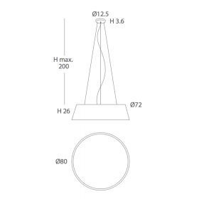 DRUM Groe flache Pendelleuchte