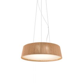 DRUM Groe flache Pendelleuchte Groe Leuchte im naturnahen Farbton Beige.