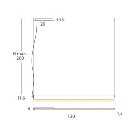 ESPADA Elegante LED Hngeleuchte - 100 cm Mae und Lngen der 120 cm Version.