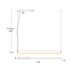 ESPADA Elegante LED Hngeleuchte - 100 cm